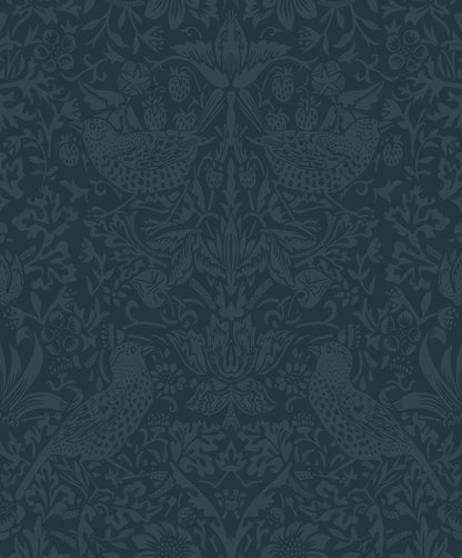 Etten Studios  Tonal Bird Garden Prepasted Botanical Vintage Blue   - EP10402