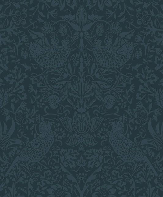 Etten Studios  Tonal Bird Garden Prepasted Botanical Vintage Blue   - EP10402