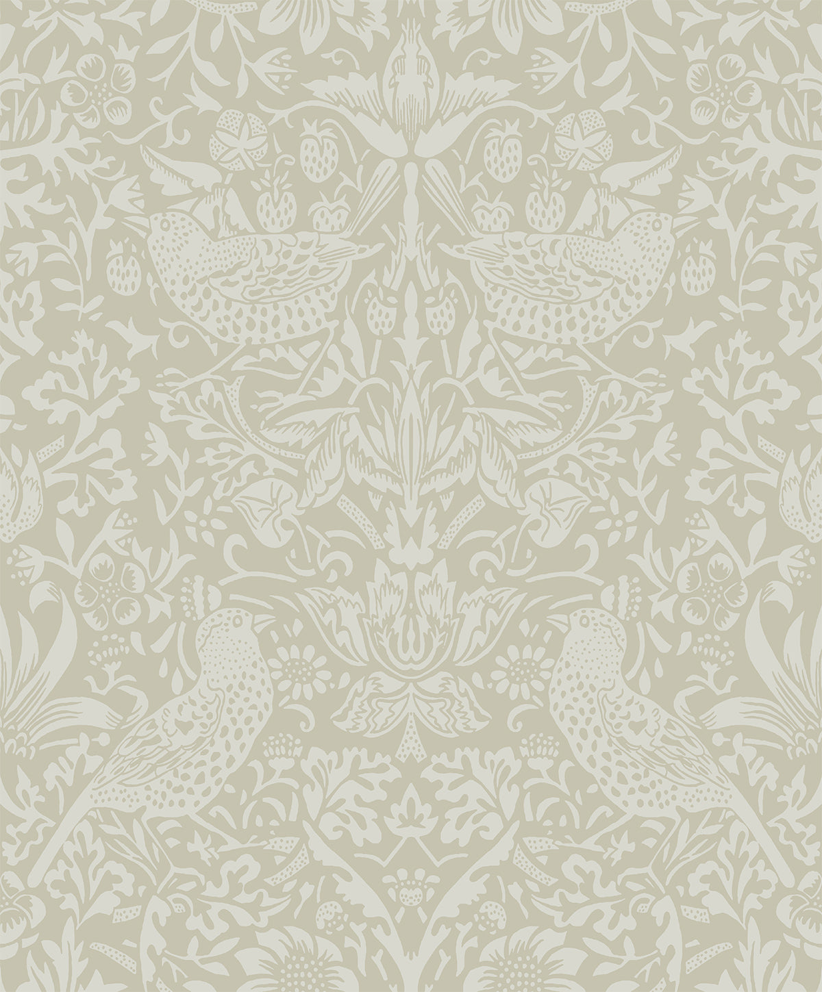 Etten Studios Etten Prepasted Wallcoverings Tonal Bird Garden Prepasted Botanical Vintage Beige   - EP10407