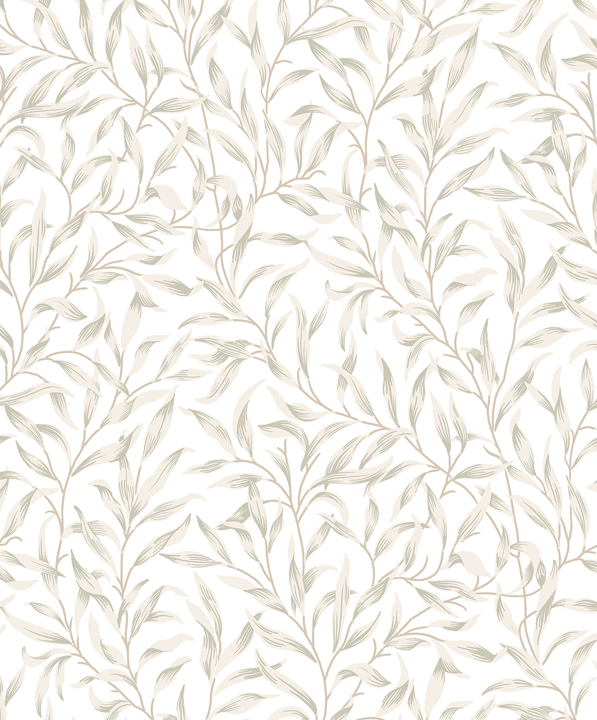 Etten Studios Etten Prepasted Wallcoverings Willow Trail Prepasted Botanical Vintage Beige   - EP10506