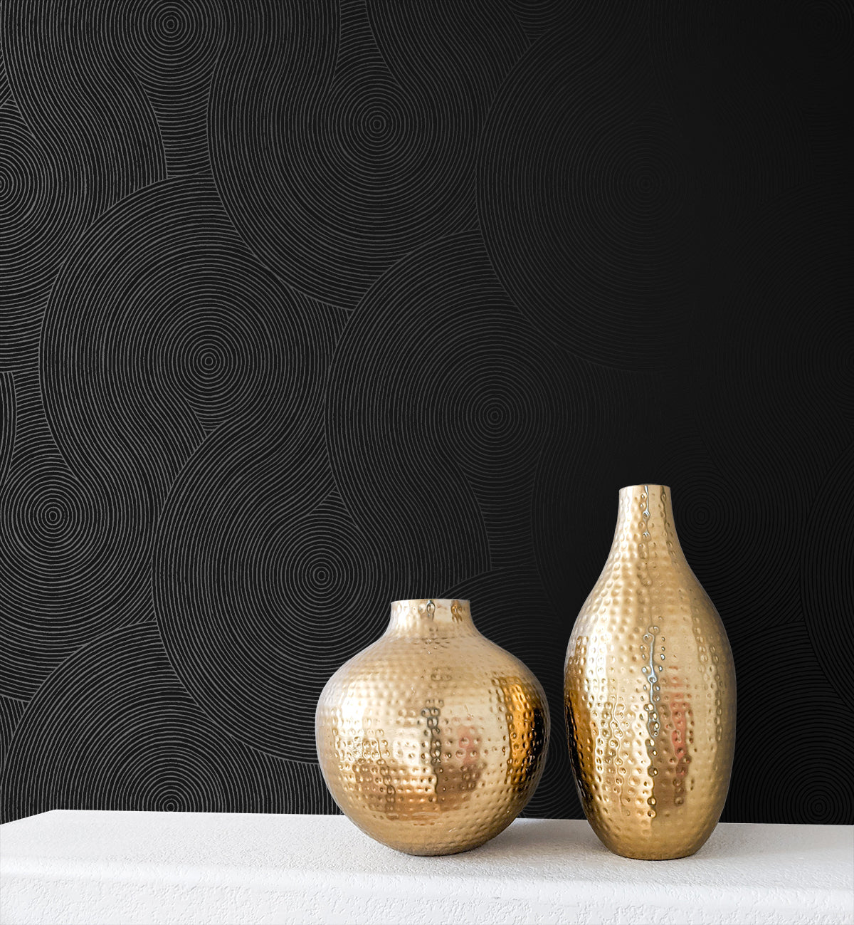 Etten Studios  Swirl Geometric Prepasted Geometric Contemporary Black   - EP10700