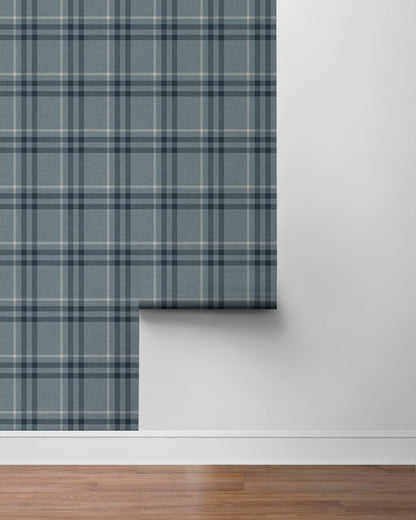 Etten Studios  Calverlay Plaid Prepasted Plaid Traditional Blue   - EP10802