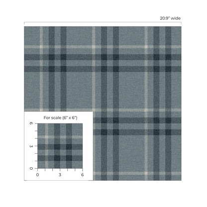 Etten Studios  Calverlay Plaid Prepasted Plaid Traditional Blue   - EP10802