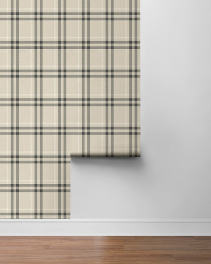 Etten Studios  Calverlay Plaid Prepasted Plaid Traditional Beige   - EP10805