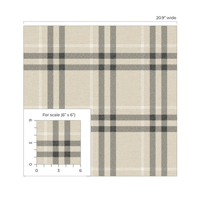 Etten Studios  Calverlay Plaid Prepasted Plaid Traditional Beige   - EP10805