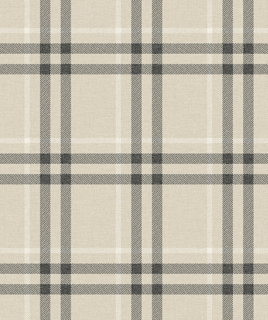 Etten Studios  Calverlay Plaid Prepasted Plaid Traditional Beige   - EP10805