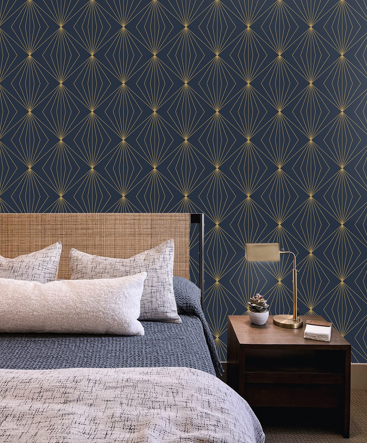 Etten Studios  Gem Geometric Prepasted Geometric Contemporary Blue   - EP10902