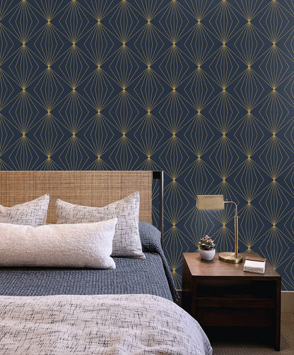 Etten Studios  Gem Geometric Prepasted Geometric Contemporary Blue   - EP10902