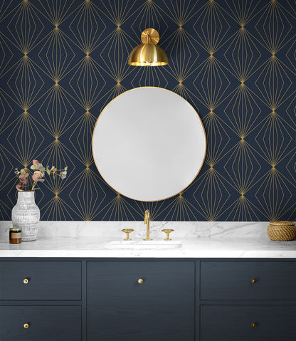 Etten Studios  Gem Geometric Prepasted Geometric Contemporary Blue   - EP10902