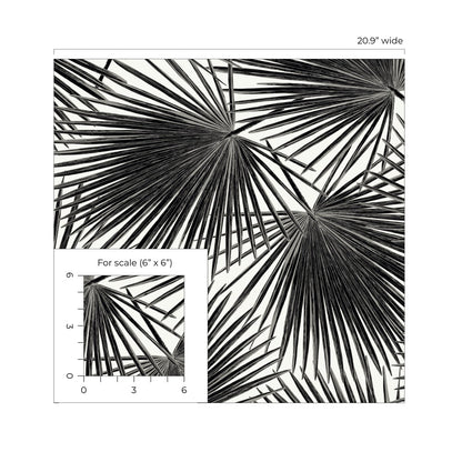 Etten Studios  Haven Palm Prepasted Botanical Coastal Black   - EP11000