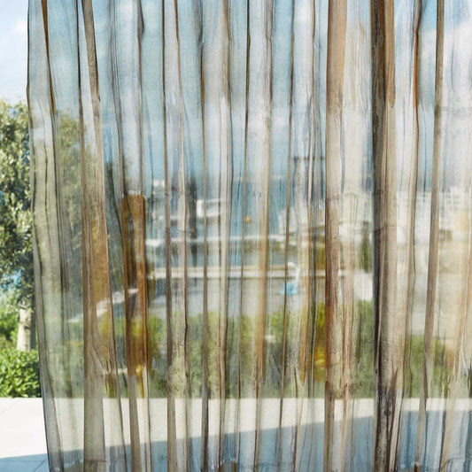 HARLEQUIN Yuti Fabric Stripes Saffron,Pewter,Charcoal   - ESHE131804