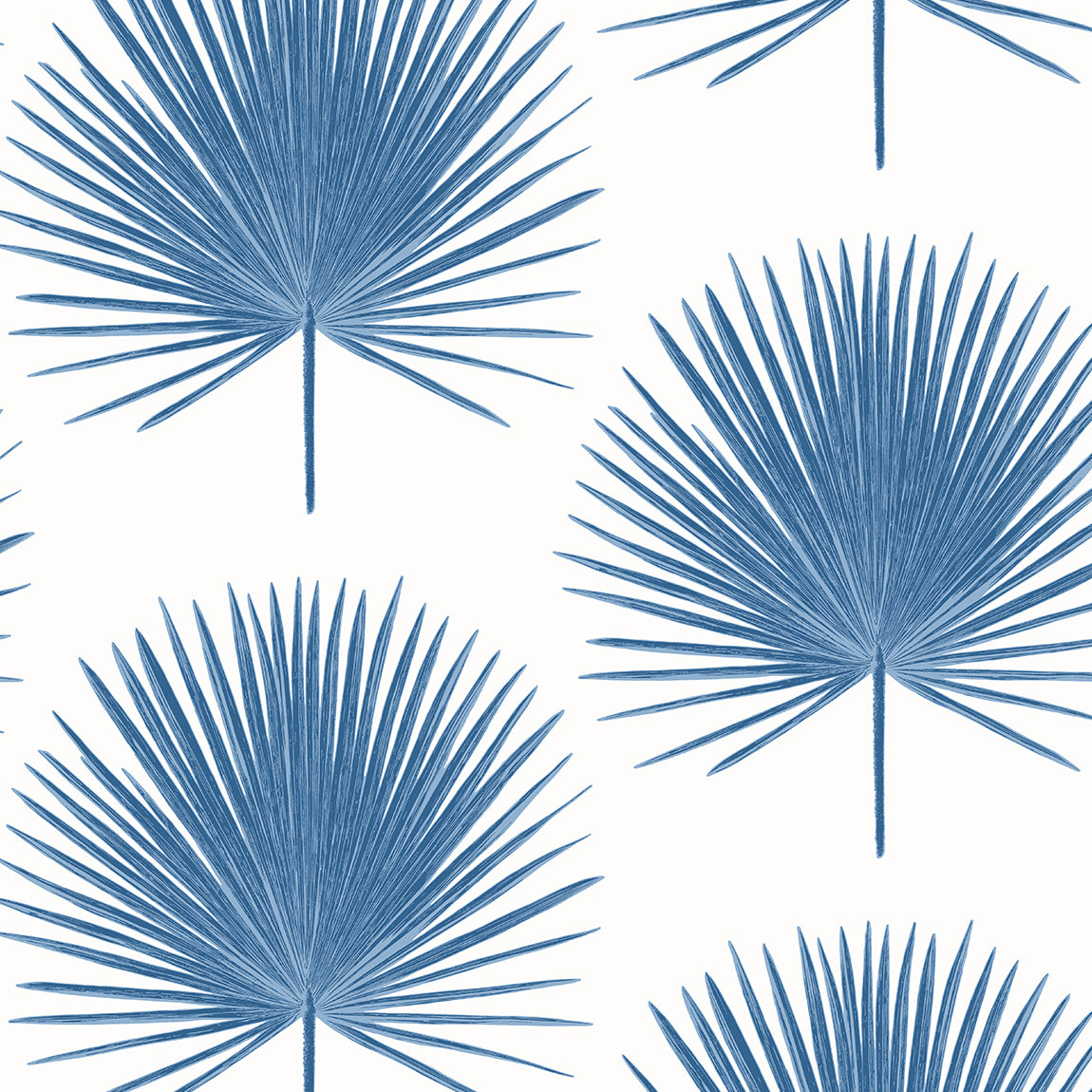 Etten Studios Etten Studios Online Palm Fronds Botanical Tropical Blue Matte Sidewall - ET10602