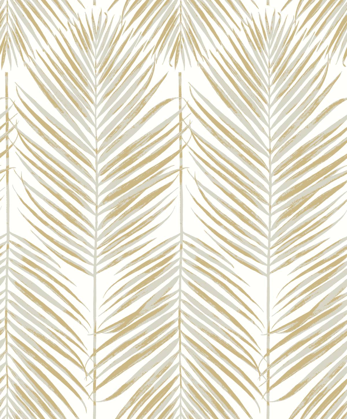 Etten Studios Etten Studios Online Marina Palm Botanical Coastal Gold Metallic Sidewall - ET10710