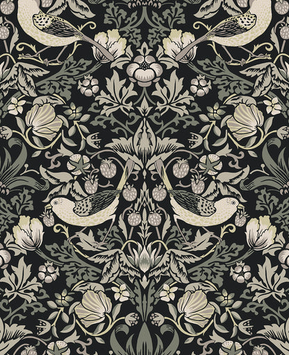 Etten Studios Legacy Prints Fragaria Garden Animal Print Vintage Black Matte  - ET11200