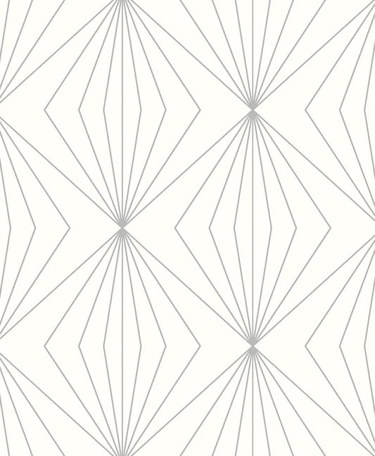 Etten Studios Etten Studios Online Diamond Vector Geometric Contemporary Silver Metallic Sidewall - ET11508