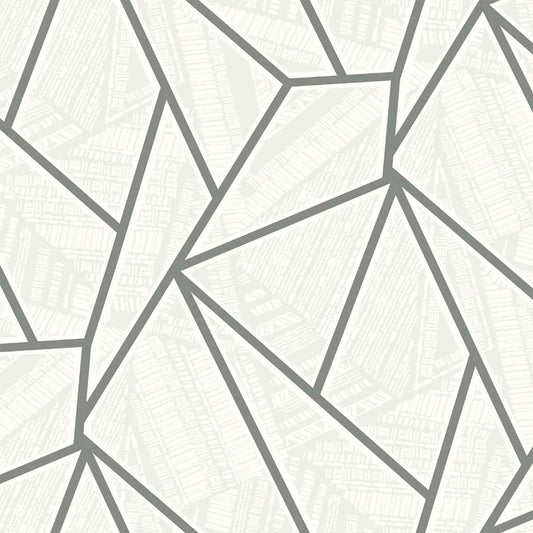 Etten Studios Etten Studios Online Metro Vector Geometric Contemporary Silver Metallic Sidewall - ET11708