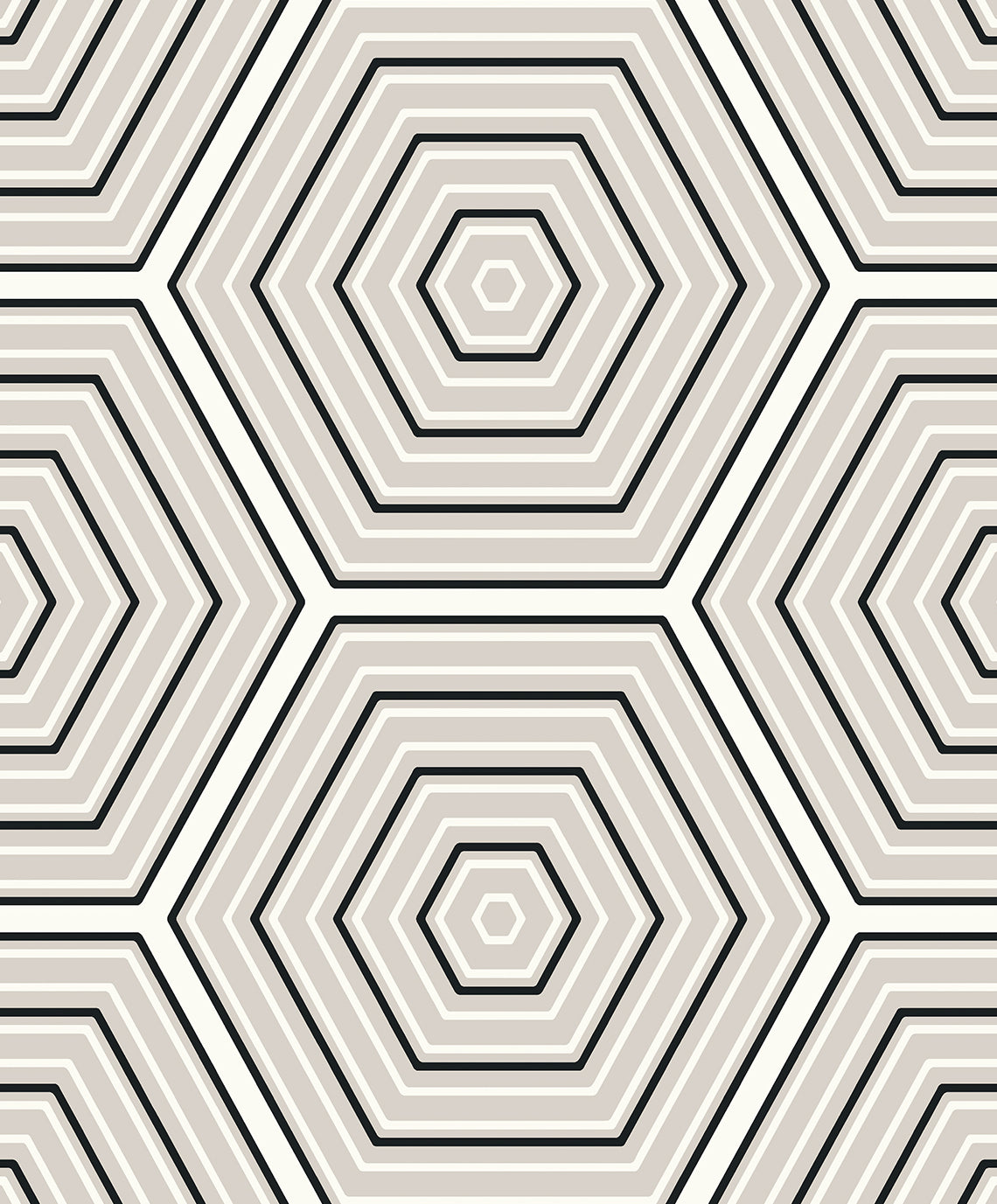 Etten Studios Etten Studios Online Hex Topography Geometric Contemporary Grey Matte Sidewall - ET11900