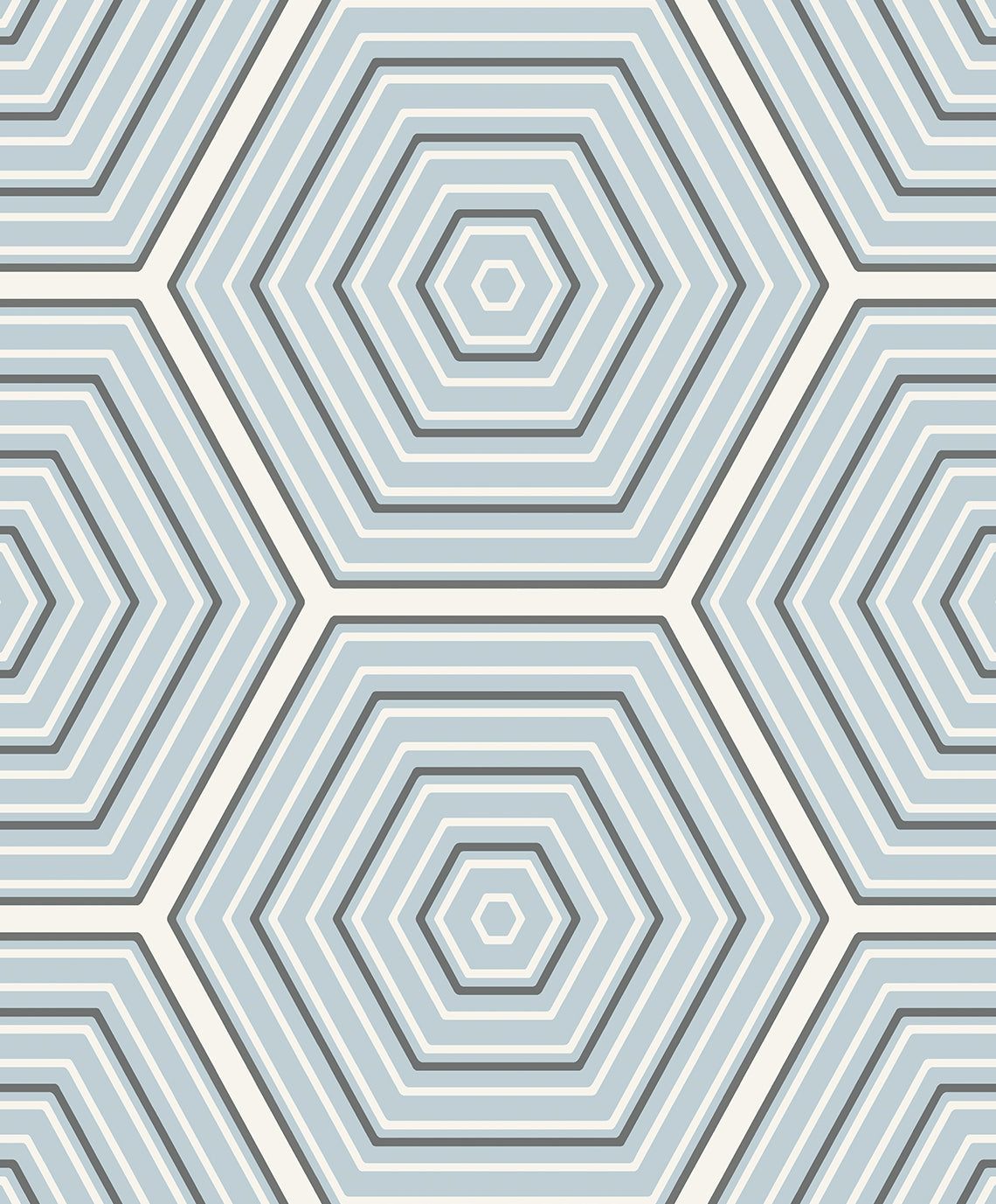 Etten Studios Etten Studios Online Hex Topography Geometric Contemporary Blue Matte Sidewall - ET11902