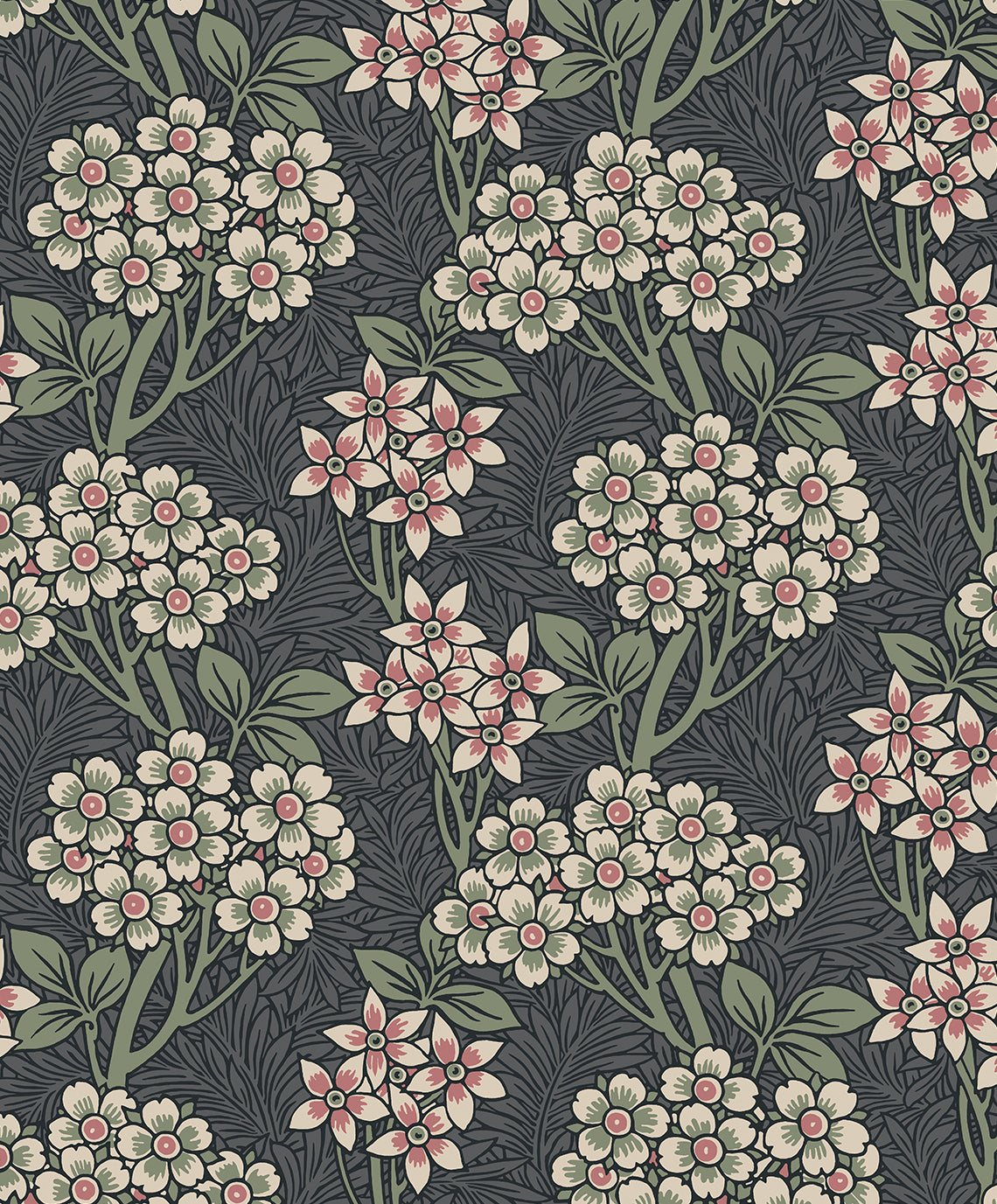 Etten Studios Legacy Prints Floral Vine Floral Vintage Grey Matte Sidewall - ET12010