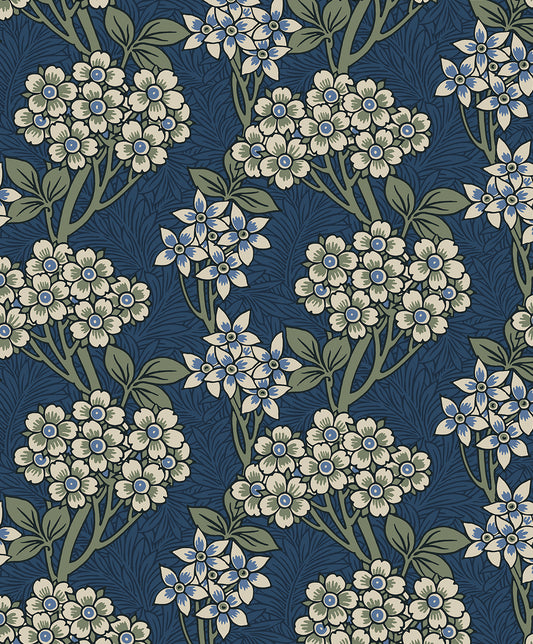 Etten Studios Legacy Prints Floral Vine Floral Vintage Blue Matte Sidewall - ET12012