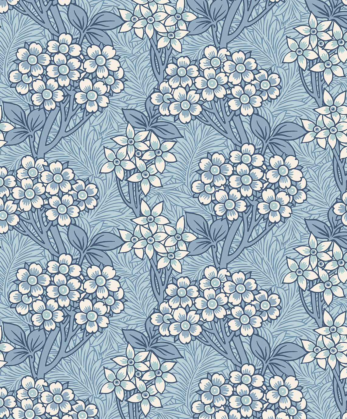 Etten Studios Legacy Prints Floral Vine Floral Vintage Blue Matte Sidewall - ET12022