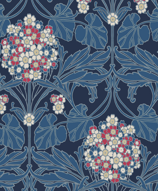 Etten Studios Legacy Prints Floral Hydrangea Floral Vintage Blue Matte Sidewall - ET12112