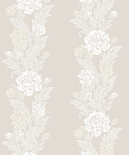 Etten Studios Legacy Prints Blooming Stripe Floral Vintage Beige Matte  - ET12705