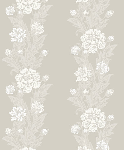 Etten Studios Legacy Prints Blooming Stripe Floral Vintage Grey Matte  - ET12708