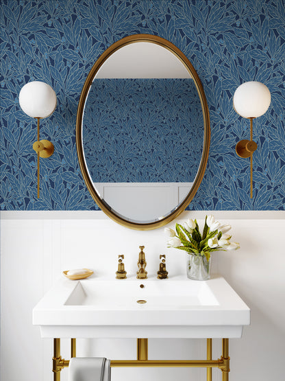 Etten Studios Legacy Prints Leaf and Berry Botanical Vintage Blue Matte  - ET12812