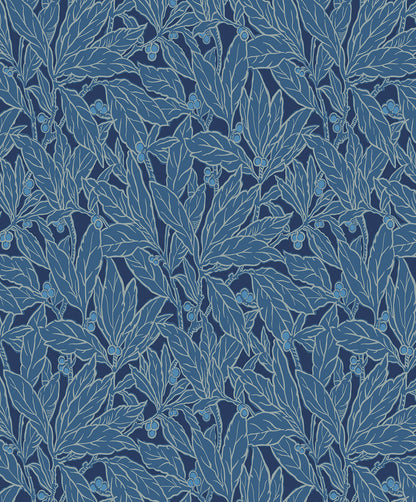 Etten Studios Legacy Prints Leaf and Berry Botanical Vintage Blue Matte  - ET12812