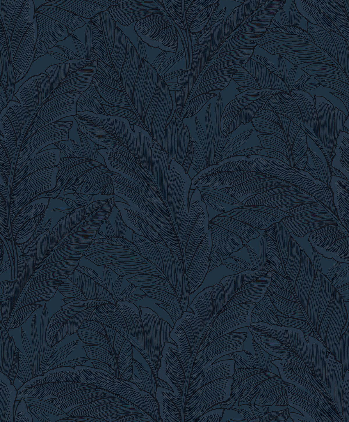 Etten Studios Etten Studios Online Gulf Tropical Leaves Palm Leaves Tropical Blue Matte Sidewall - ET13002