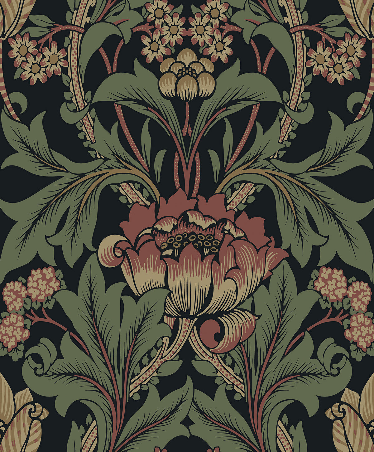 Etten Studios Etten Studios Online Primrose Garden Floral Vintage Black Matte Sidewall - ET13101