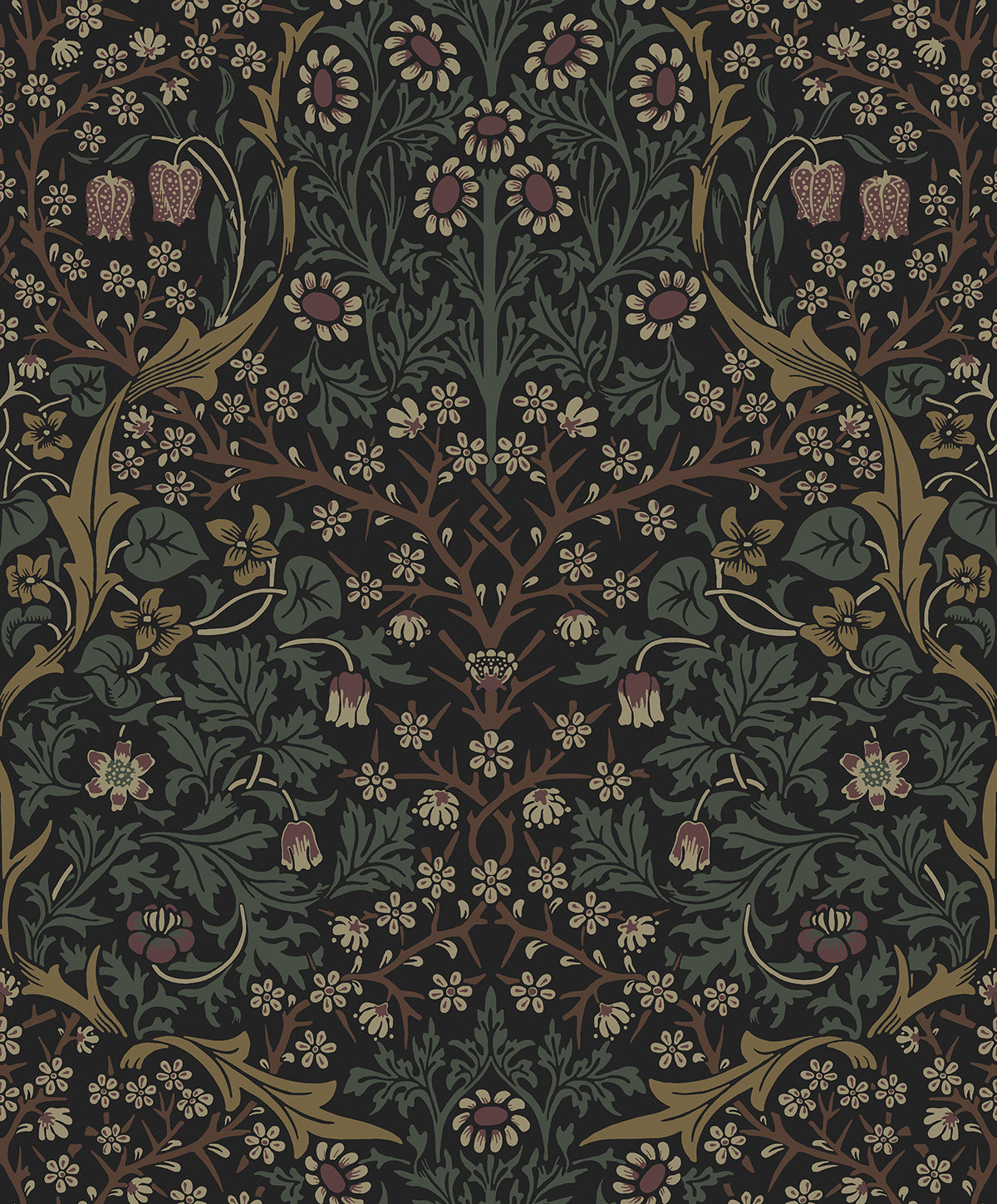 Etten Studios Etten Studios Online Victorian Floral Floral Vintage Black Matte Sidewall - ET13216