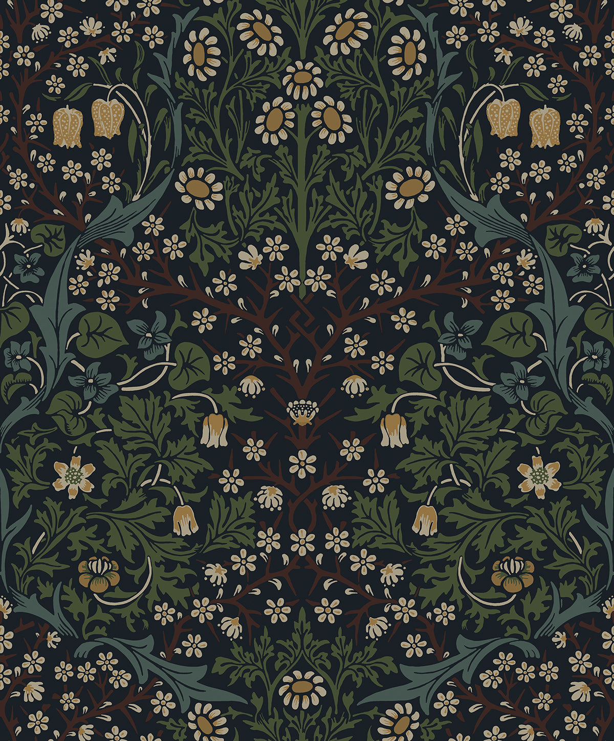 Etten Studios Etten Studios Online Victorian Floral Floral Vintage Blue Matte Sidewall - ET13222