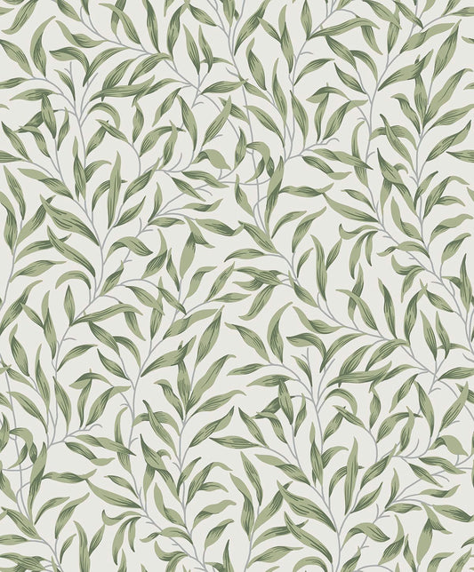 Etten Studios Etten Studios Online Willow Leaves Botanical Vintage Green Matte Sidewall - ET13304