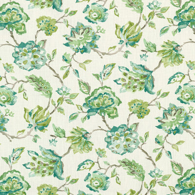 KRAVET BASICS PRINT  WHITE,GREEN,TEAL   - ETHERIA.13.0