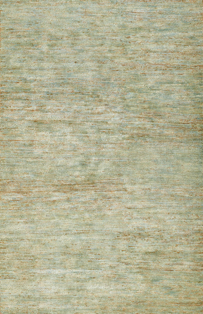 Rectangular flat-weave rug in muted green-beige tones with a subtle marled texture.