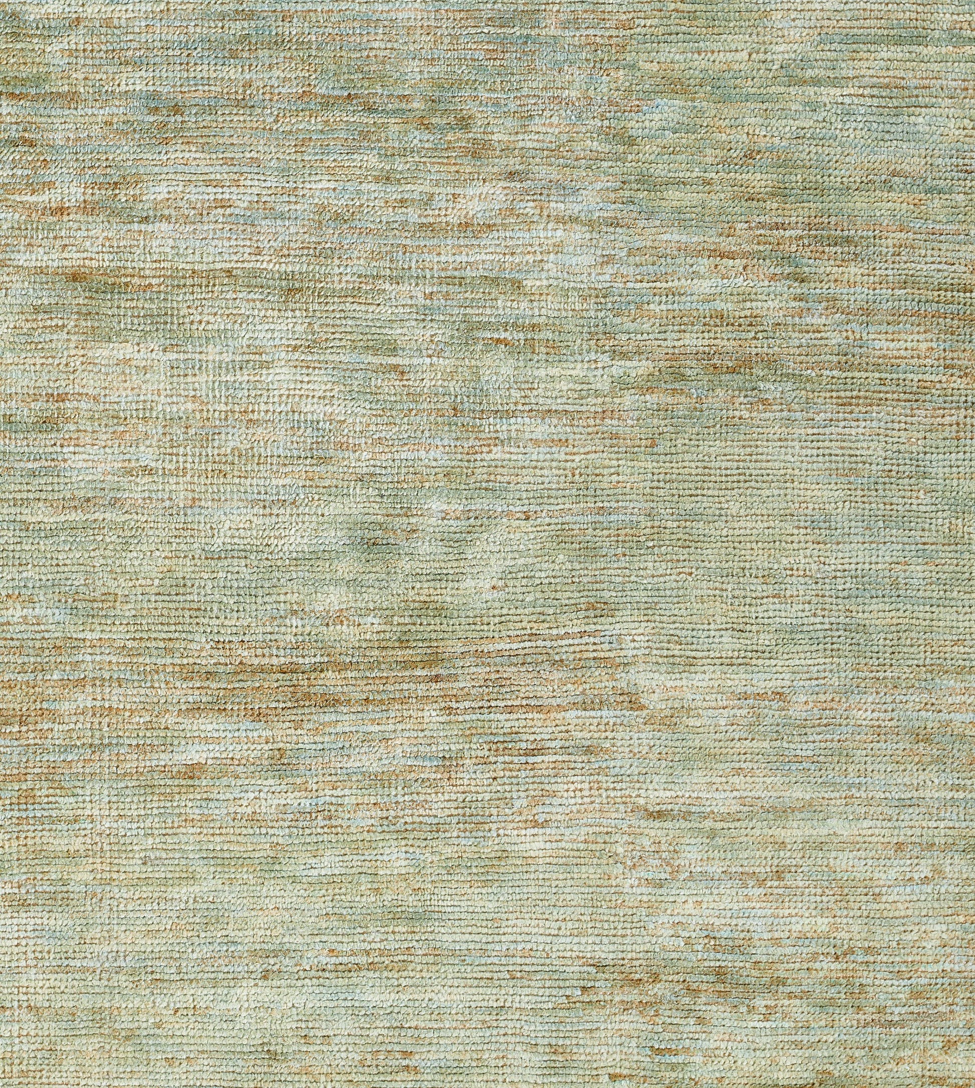 Distressed teal-green rug with beige wash; woven texture, contemporary style for living spaces.