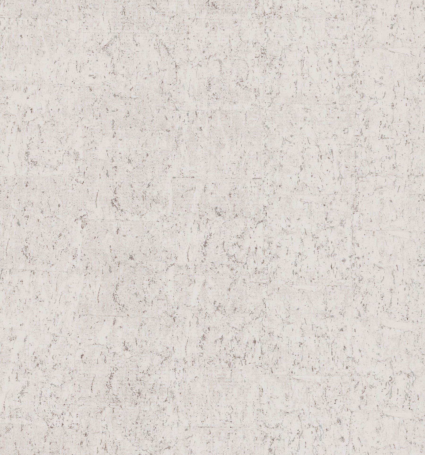 Pale grey and silver cork-style wallpaper with a subtle mottled texture.