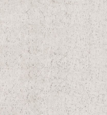 Pale grey and silver cork-style wallpaper with a subtle mottled texture.