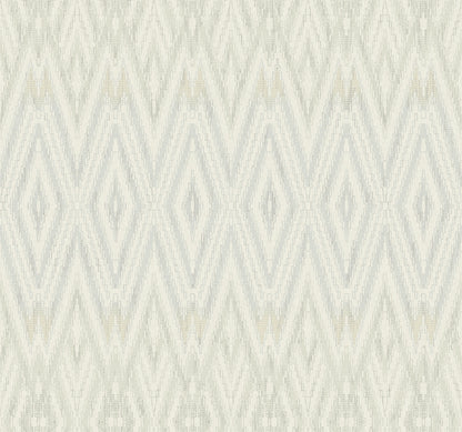 York Wallcoverings Candice Olson Casual Elegance Diamond Marquise Blue and Neutral Wallpaper  Geometrics Whites and Off-Whites   - EV3914