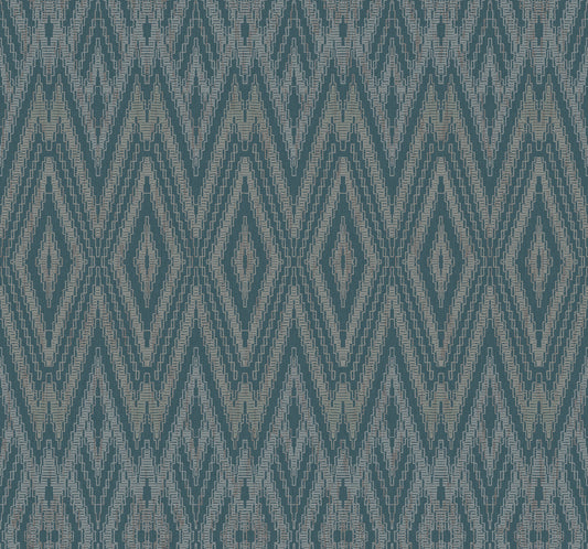 York Wallcoverings Candice Olson Casual Elegance Diamond Marquise Tropicana Wallpaper  Geometrics Blues   - EV3915