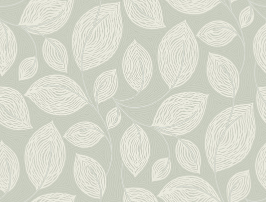 York Wallcoverings Candice Olson Casual Elegance Contoured Leaves Green Wallpaper  Sculptured Finishes Greens   - EV3921