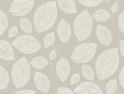York Wallcoverings Candice Olson Casual Elegance Contoured Leaves Taupe Wallpaper  Sculptured Finishes Browns   - EV3922