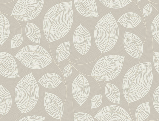York Wallcoverings Candice Olson Casual Elegance Contoured Leaves Taupe Wallpaper  Sculptured Finishes Browns   - EV3922