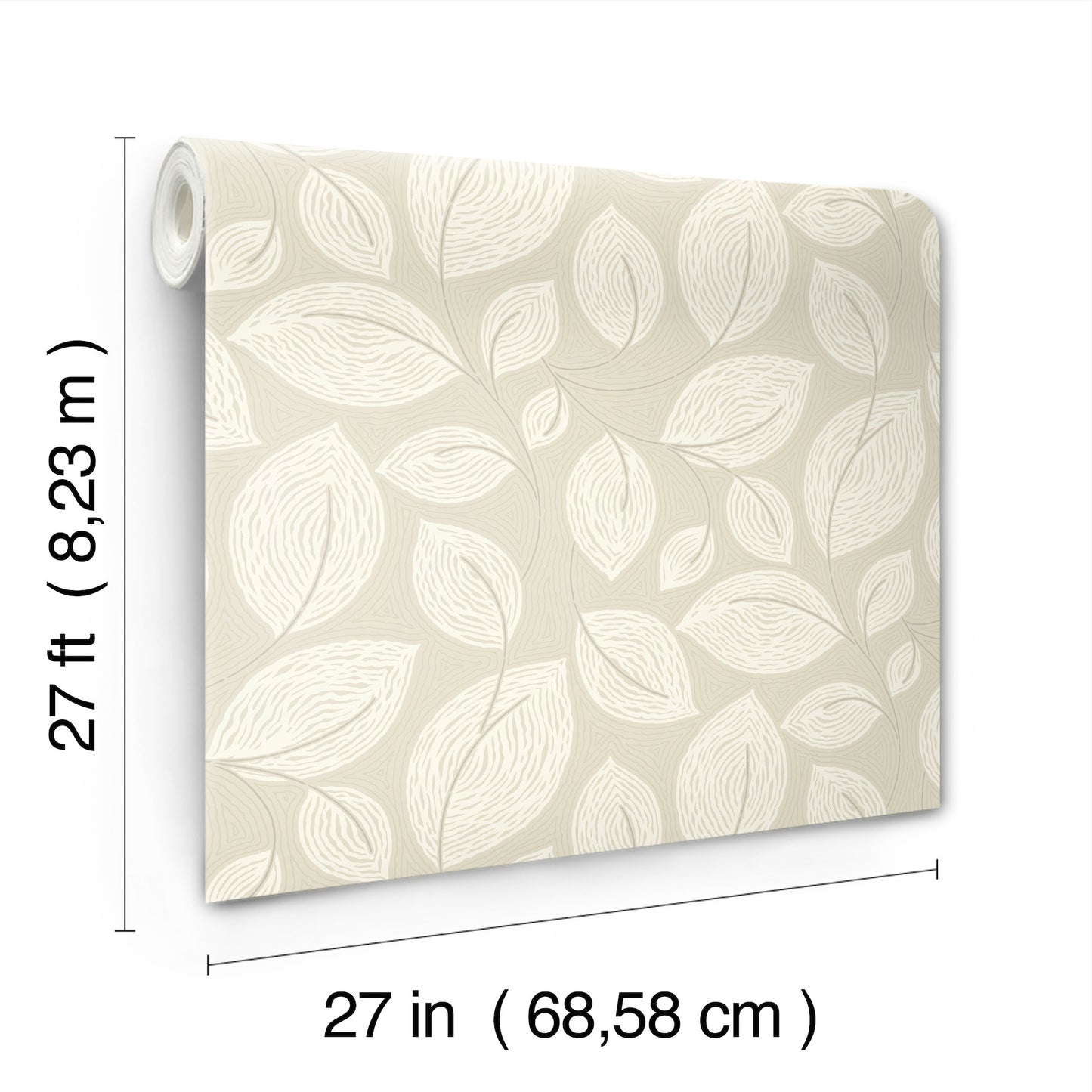 York Wallcoverings Candice Olson Casual Elegance Contoured Leaves Sand Wallpaper  Sculptured Finishes Beiges   - EV3923