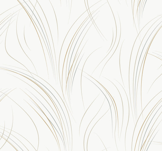 York Wallcoverings Candice Olson Casual Elegance Graceful Wisp White Wallpaper  Geometrics Whites and Off-Whites   - EV3939