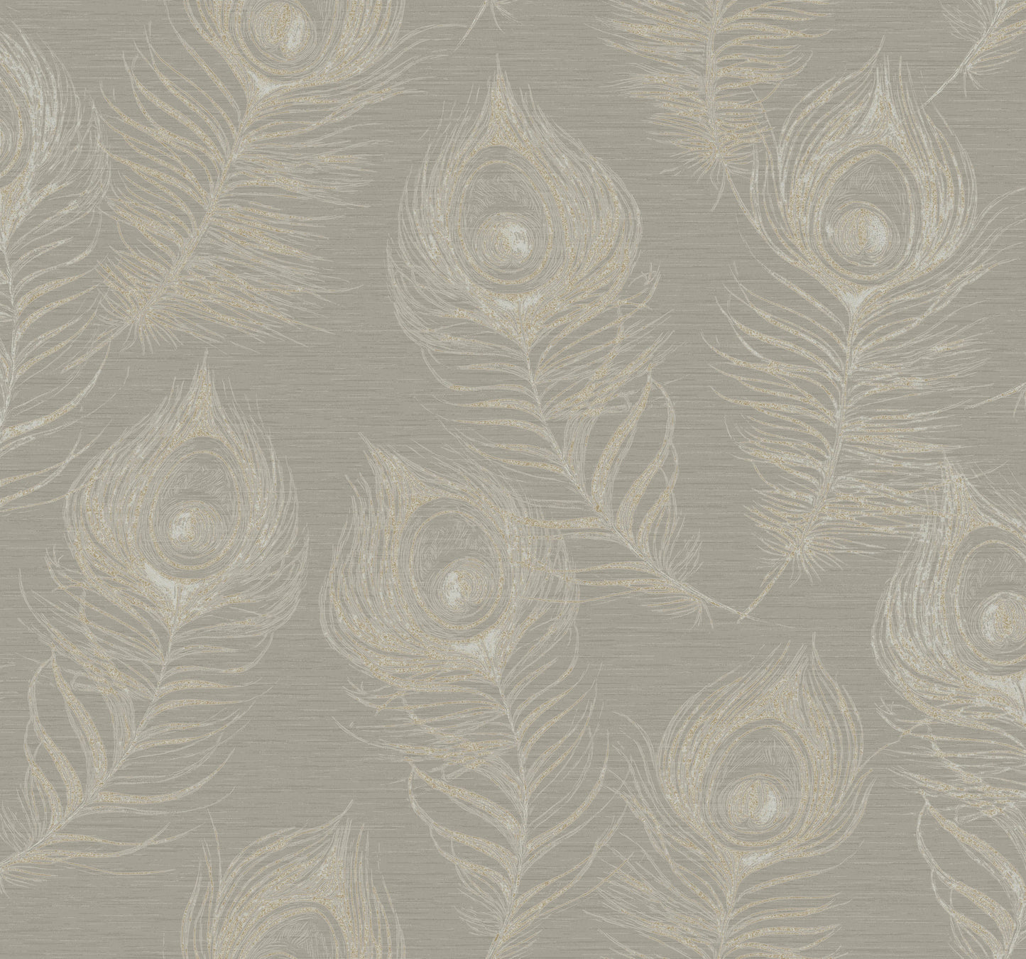 York Wallcoverings Candice Olson Casual Elegance Regal Peacock Mink Wallpaper  Animals Greys   - EV3941