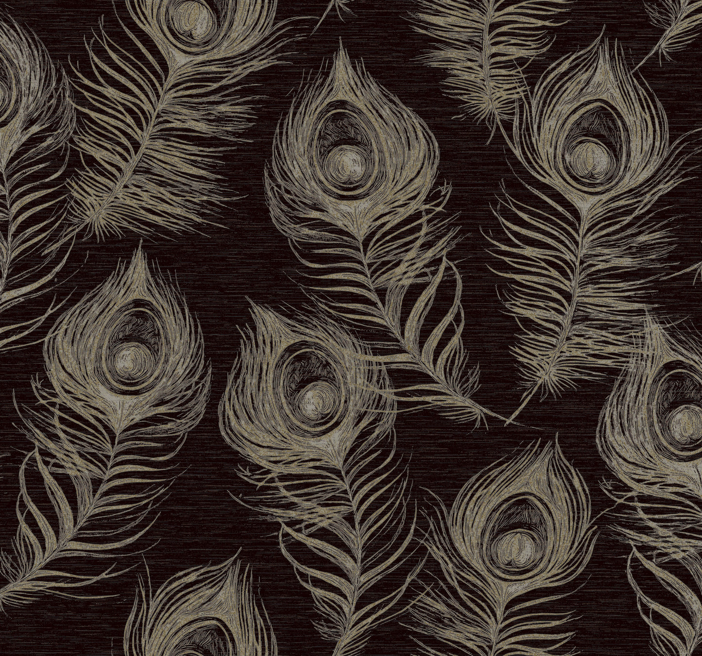 York Wallcoverings Candice Olson Casual Elegance Regal Peacock Black Wallpaper  Animals Blacks   - EV3942