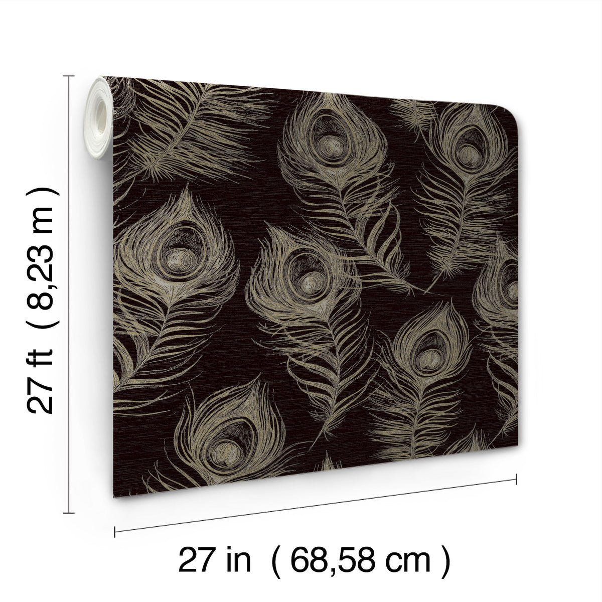 York Wallcoverings Candice Olson Casual Elegance Regal Peacock Black W ...
